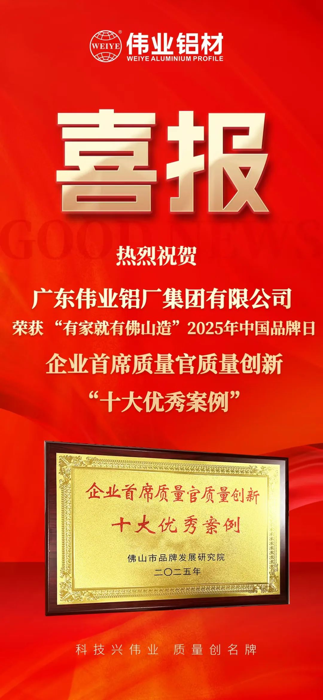“有家就有佛山造”2025年中国品牌日|F6福鹿会铝材荣膺殊荣，，，迈向铝型材高质量生长新征程